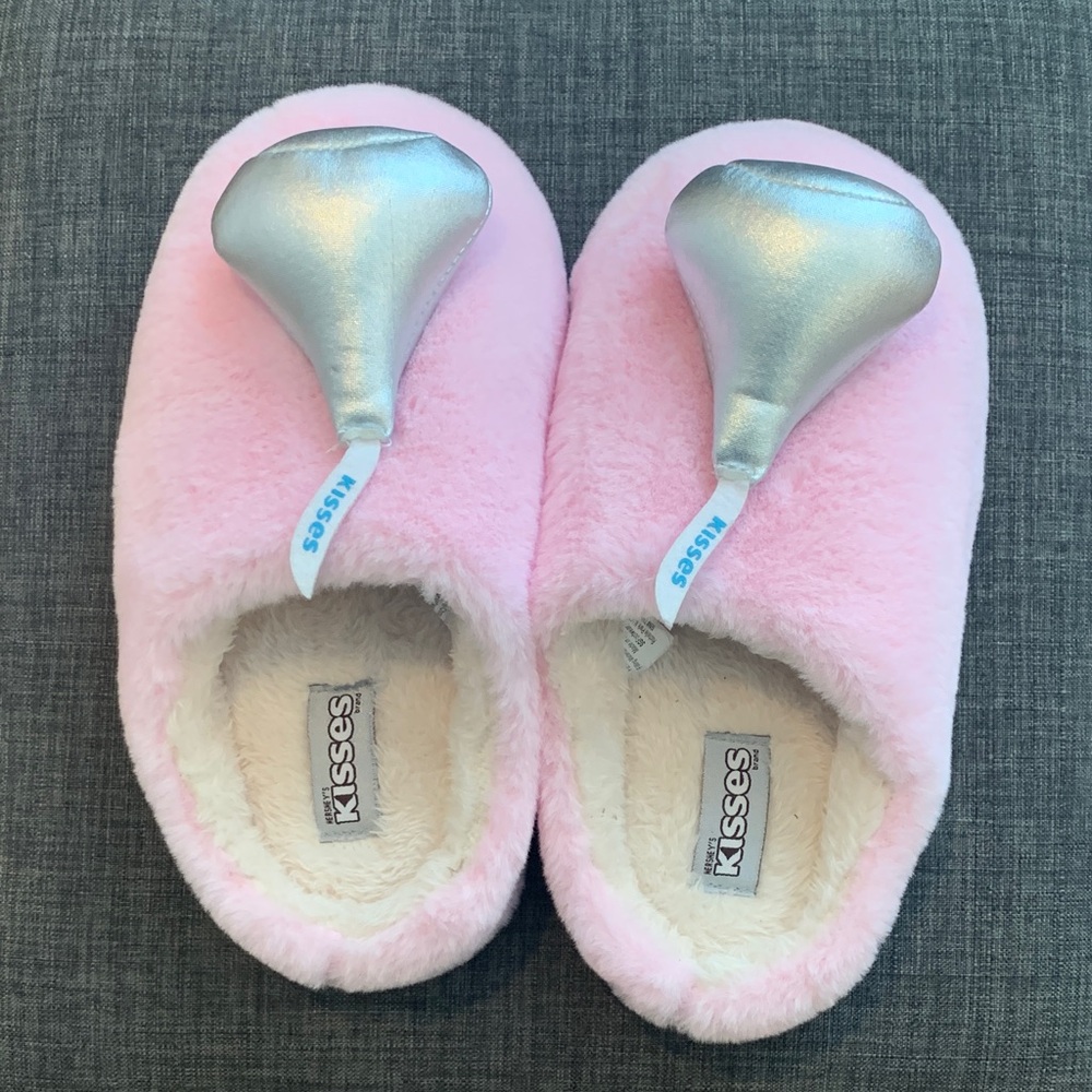 Pink and Silver Hershey's Kisses Slippers